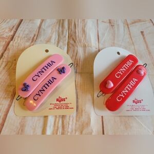 2 Vintage 1980's Russ Hair Clip Barrettes "Cynthia"